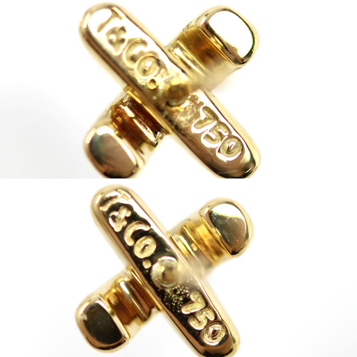 TIFFANY&Co. ティファニー K18YG イエローゴールド クロスステッチ ピアス 2.7g レディース【中古】【美品】