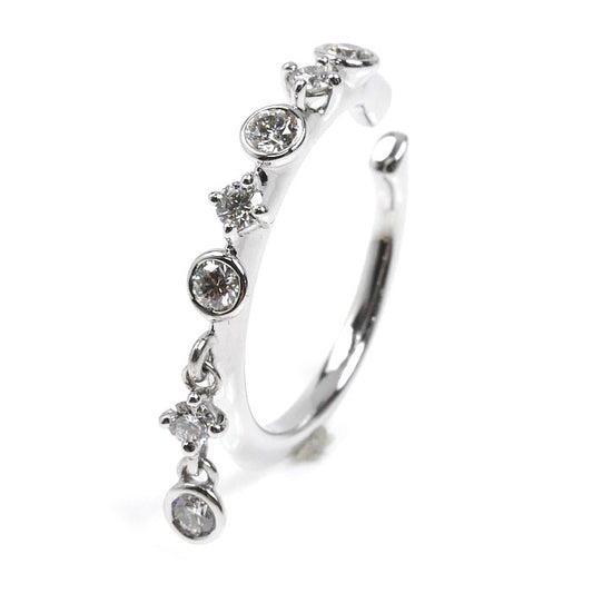 MIKIMOTO ミキモト K18WG ホワイトゴールド イヤリング イヤーカフ GE-380U ダイヤモンド0.17ct 1.8g レディース【中古】【美品】