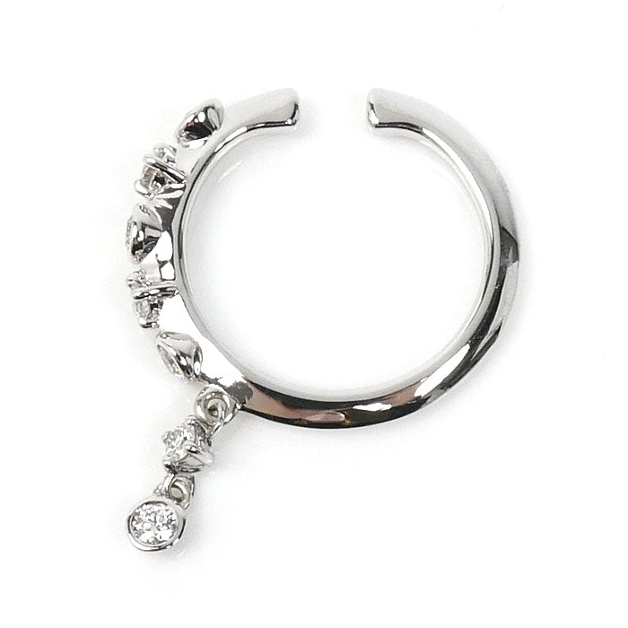 MIKIMOTO ミキモト K18WG ホワイトゴールド イヤリング イヤーカフ GE-380U ダイヤモンド0.17ct 1.8g レディース【中古】【美品】