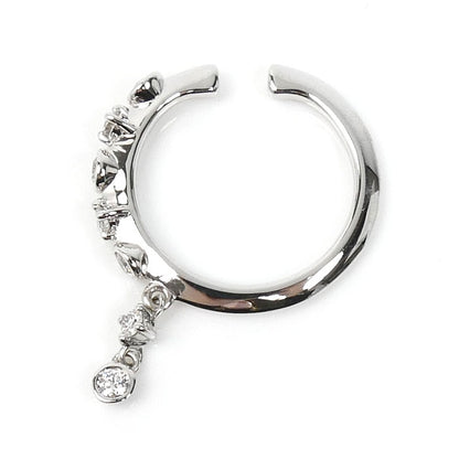 MIKIMOTO ミキモト K18WG ホワイトゴールド イヤリング イヤーカフ GE-380U ダイヤモンド0.17ct 1.8g レディース【中古】【美品】