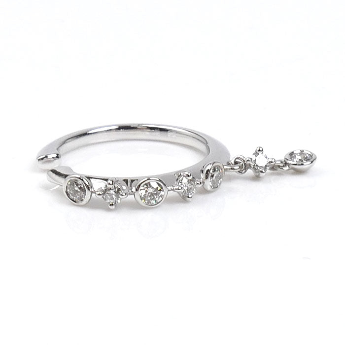 MIKIMOTO ミキモト K18WG ホワイトゴールド イヤリング イヤーカフ GE-380U ダイヤモンド0.17ct 1.8g レディース【中古】【美品】