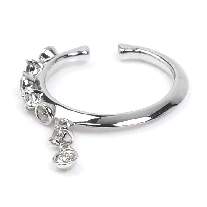 MIKIMOTO ミキモト K18WG ホワイトゴールド イヤリング イヤーカフ GE-380U ダイヤモンド0.17ct 1.8g レディース【中古】【美品】