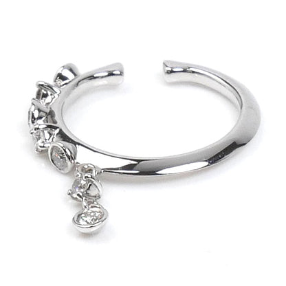 MIKIMOTO ミキモト K18WG ホワイトゴールド イヤリング イヤーカフ GE-380U ダイヤモンド0.17ct 1.8g レディース【中古】【美品】
