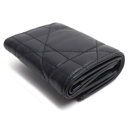 Dior ディオール カロ カナージュ ハイビスカス クリスタル L ジップウォレット 三つ折り財布 ブラック S4207UHNN_M900 レディース【中古】【美品】