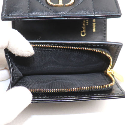 Dior ディオール カロ カナージュ ハイビスカス クリスタル L ジップウォレット 三つ折り財布 ブラック S4207UHNN_M900 レディース【中古】【美品】