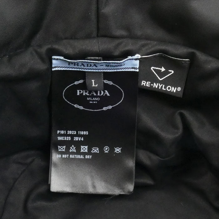 PRADA プラダ トライアングルロゴ バケットハット ハット ブラック 1HC325 2DV4 L レディース【中古】