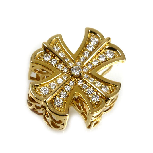 ゆきざき K18YG イエローゴールド ダブルトップ ペンダントトップ W50119.12.6.5 ダイヤモンド0.50ct 7.3g レディース【中古】【美品】