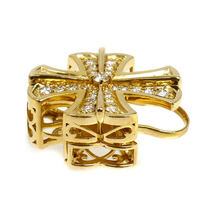 ゆきざき K18YG イエローゴールド ダブルトップ ペンダントトップ W50119.12.6.5 ダイヤモンド0.50ct 7.3g レディース【中古】【美品】