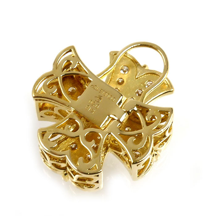 ゆきざき K18YG イエローゴールド ダブルトップ ペンダントトップ W50119.12.6.5 ダイヤモンド0.50ct 7.3g レディース【中古】【美品】