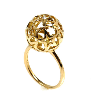 STAR JEWELRY スタージュエリー K18YG イエローゴールド リング・指輪 ダイヤモンド0.02ct 8号 4.3g レディース【中古】