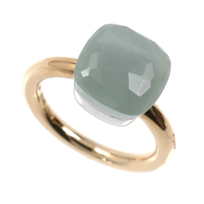 Pomellato ポメラート K18PG ピンクゴールド K18WG ホワイトゴールド ヌード クラシック リング・指輪 アクアマリン 11号 7.4g スモーキー レディース【中古】【美品】