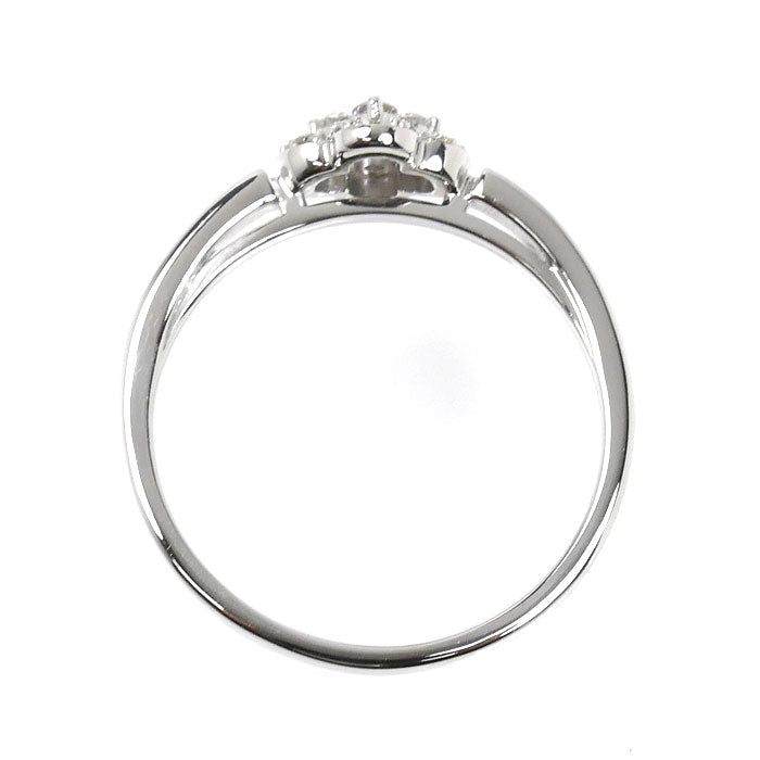 Vendome Aoyama ヴァンドーム青山 K18WG ホワイトゴールド フラワー リング・指輪 ダイヤモンド0.13ct 16号 2.4g レディース【中古】【美品】