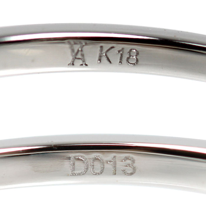 Vendome Aoyama ヴァンドーム青山 K18WG ホワイトゴールド フラワー リング・指輪 ダイヤモンド0.13ct 16号 2.4g レディース【中古】【美品】