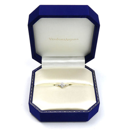Vendome Aoyama ヴァンドーム青山 K18WG ホワイトゴールド フラワー リング・指輪 ダイヤモンド0.13ct 16号 2.4g レディース【中古】【美品】