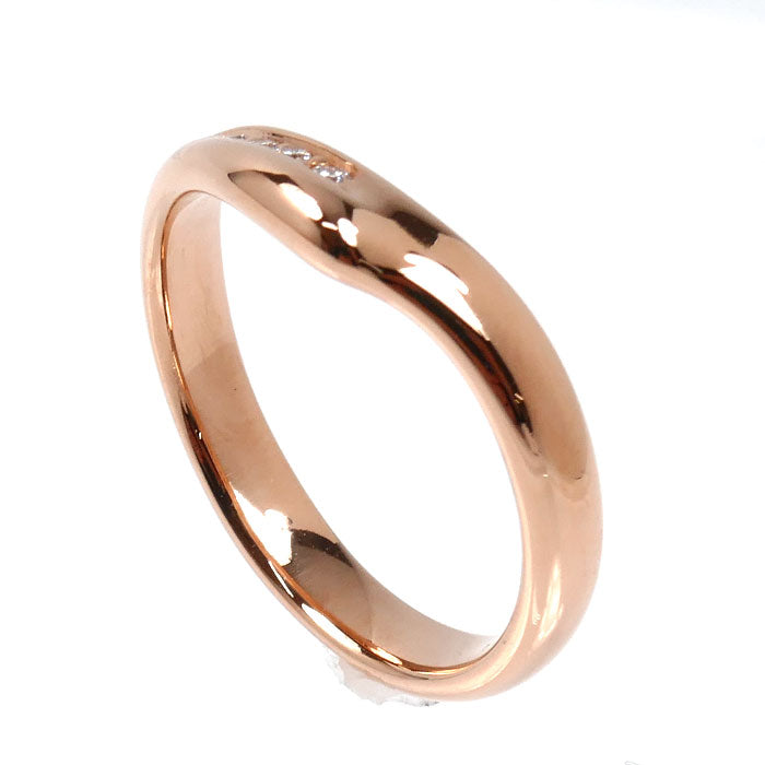 TIFFANY&Co. ティファニー K18PG ピンクゴールド オープンハートバンド ダイヤリング リング・指輪 ダイヤモンド 9号 3.0g レディース【中古】【美品】