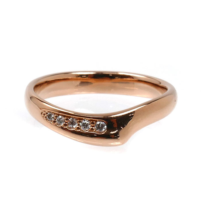 TIFFANY&Co. ティファニー K18PG ピンクゴールド オープンハートバンド ダイヤリング リング・指輪 ダイヤモンド 9号 3.0g レディース【中古】【美品】