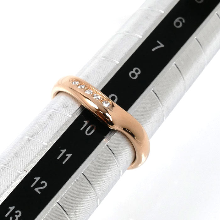 TIFFANY&Co. ティファニー K18PG ピンクゴールド オープンハートバンド ダイヤリング リング・指輪 ダイヤモンド 9号 3.0g レディース【中古】【美品】