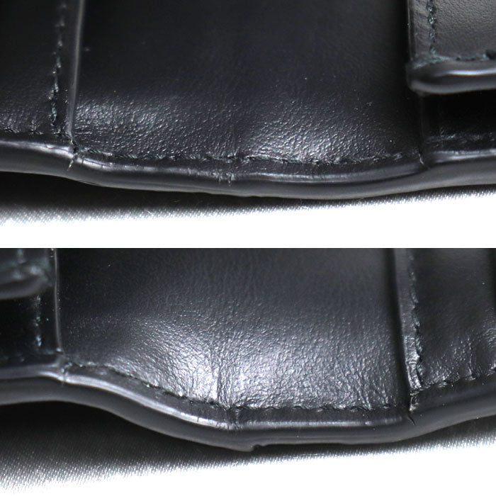 BOTTEGAVENETA ボッテガヴェネタ イントレチャート カセット ロングウォレット 長財布 ブラック 749463VBWD28803 ユニセックス【中古】【美品】