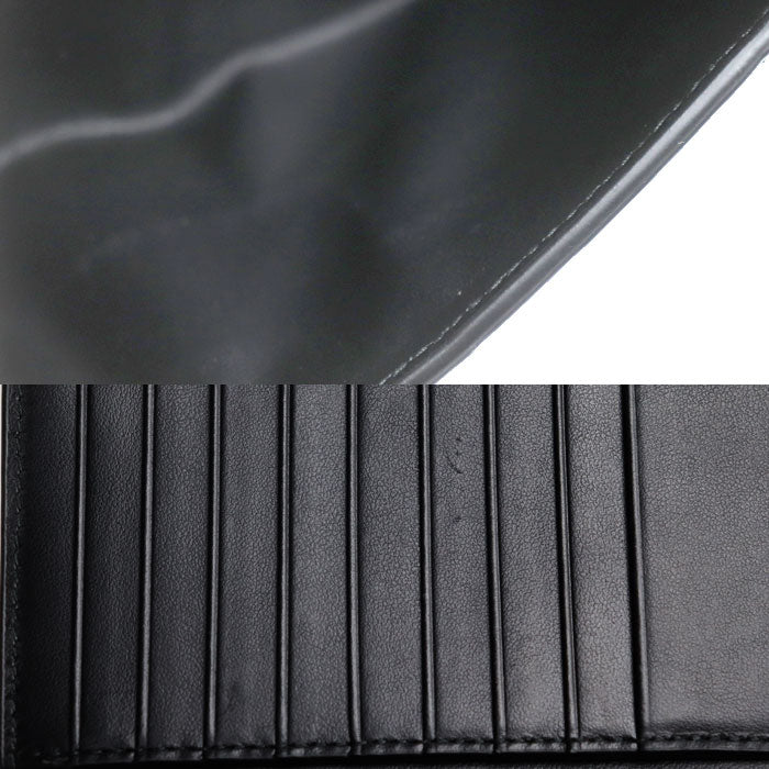 BOTTEGAVENETA ボッテガヴェネタ イントレチャート カセット ロングウォレット 長財布 ブラック 749463VBWD28803 ユニセックス【中古】【美品】