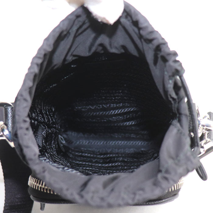 PRADA プラダ Re-nylon スマートフォンケース ショルダーバッグ ブラック 2ZH155_2DMI_F0002 IC レディース【中古】【美品】