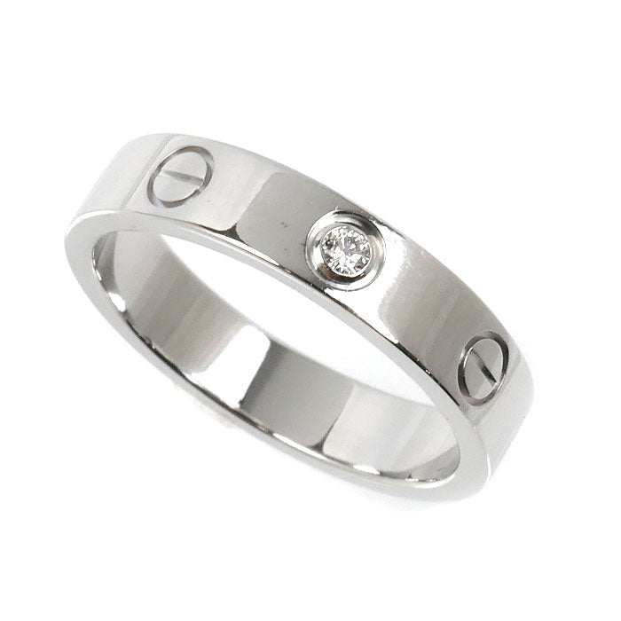 CARTIER カルティエ K18WG ホワイトゴールド ミニラブ 1Pダイヤ リング・指輪 B4050552 ダイヤモンド 12号 52 4.8g レディース【中古】【美品】
