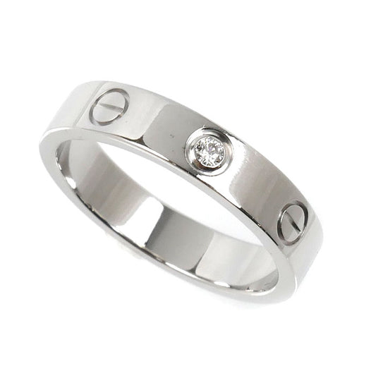 CARTIER カルティエ K18WG ホワイトゴールド ミニラブ 1Pダイヤ リング・指輪 B4050552 ダイヤモンド 12号 52 4.8g レディース【中古】【美品】