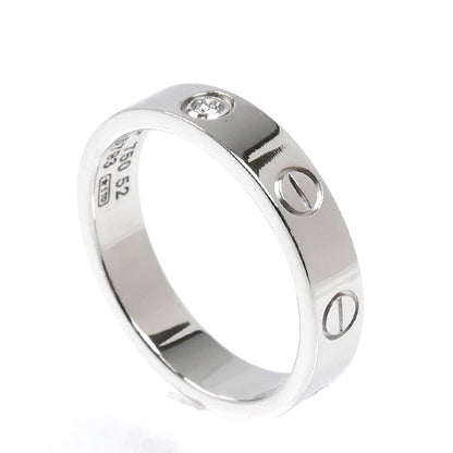 CARTIER カルティエ K18WG ホワイトゴールド ミニラブ 1Pダイヤ リング・指輪 B4050552 ダイヤモンド 12号 52 4.8g レディース【中古】【美品】