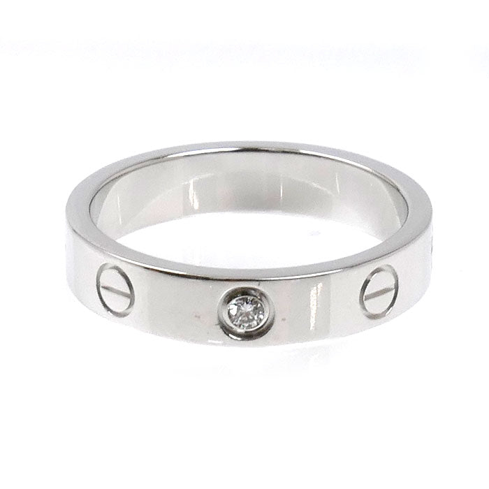 CARTIER カルティエ K18WG ホワイトゴールド ミニラブ 1Pダイヤ リング・指輪 B4050552 ダイヤモンド 12号 52 4.8g レディース【中古】【美品】