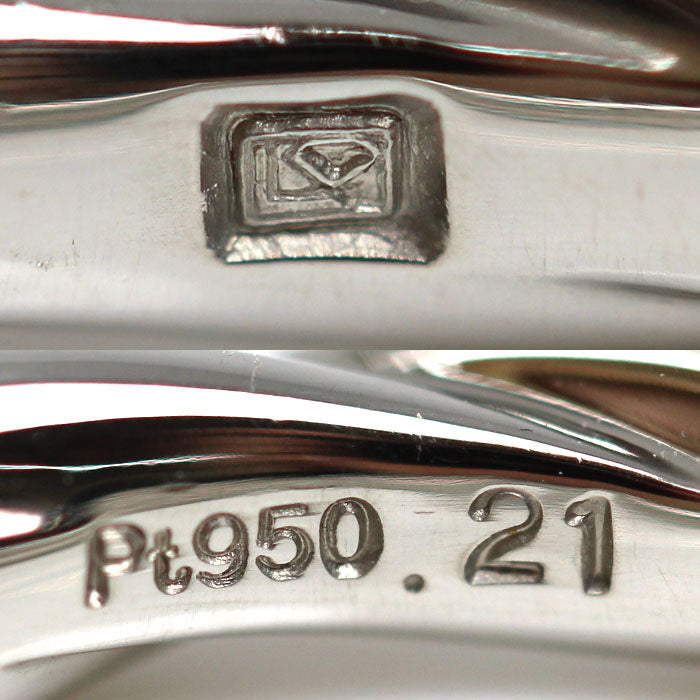 LAZARE ラザール Pt950プラチナ IVY アイヴィ PR42 リング・指輪 ダイヤモンド0.21ct 11.5号 6.5g レディース【中古】【美品】