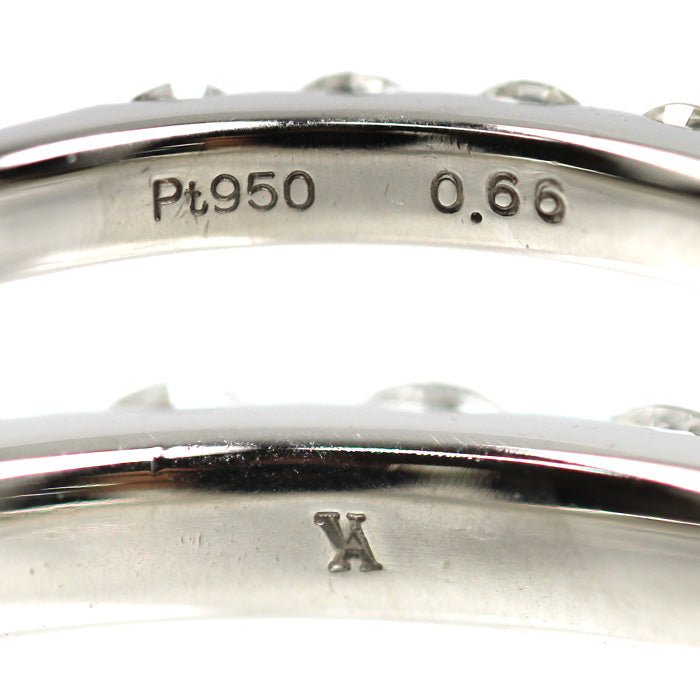 Vendome Aoyama ヴァンドーム青山 Pt950プラチナ ハーフエタニティ リング・指輪 APVR0483__DI ダイヤモンド0.66ct 11号 4.0g レディース【中古】【美品】