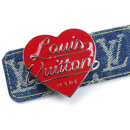 LOUIS VUITTON ルイ・ヴィトン × Nigo サンチュール LVハート ベルト ブルー M0465 BC3281 ユニセックス【中古】【美品】