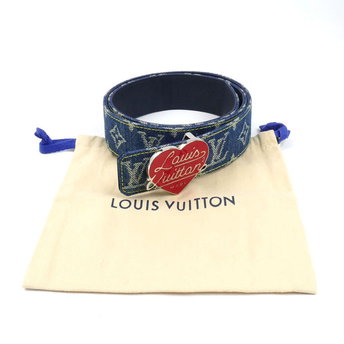 LOUIS VUITTON ルイ・ヴィトン × Nigo サンチュール LVハート ベルト ブルー M0465 BC3281 ユニセックス【中古】【美品】