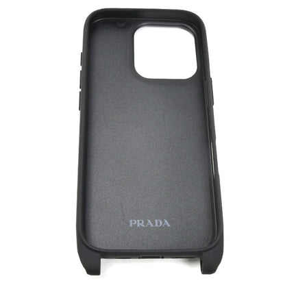 PRADA プラダ 16Pro iPhoneケース ブラック 1ZH209_2C3H_F0018 スタッズ レディース【中古】【極美品】