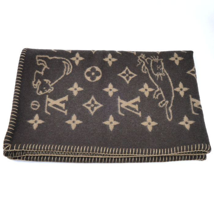 LOUIS VUITTON ルイ・ヴィトン クヴェルチュールスモール キャットグラム ブランケット ブラウン MP2260 AB0198 ユニセックス【中古】【美品】