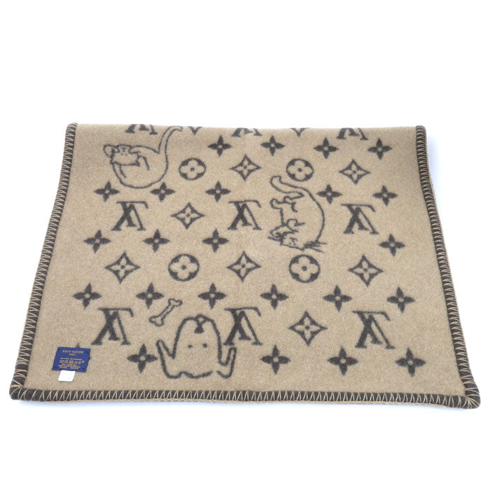 LOUIS VUITTON ルイ・ヴィトン クヴェルチュールスモール キャットグラム ブランケット ブラウン MP2260 AB0198 ユニセックス【中古】【美品】