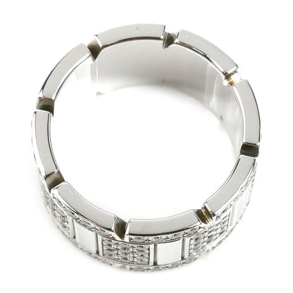 CARTIER カルティエ K18WG ホワイトゴールド タンクフランセーズ LM リング・指輪 ダイヤモンド 13号 53 14.8g レディース【中古】【美品】