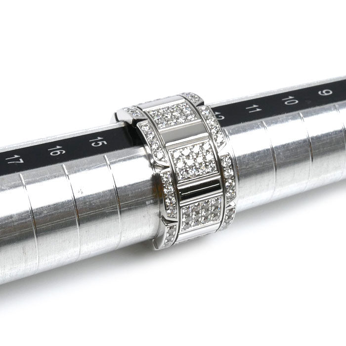 CARTIER カルティエ K18WG ホワイトゴールド タンクフランセーズ LM リング・指輪 ダイヤモンド 13号 53 14.8g レディース【中古】【美品】