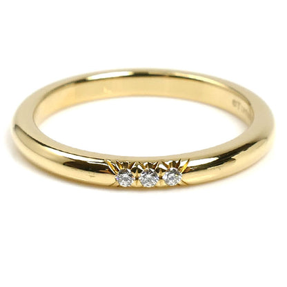 TIFFANY&Co. ティファニー K18YG イエローゴールド ウエディングバンド 3Pダイヤ リング・指輪 ダイヤモンド 9号 2.6g レディース【中古】【美品】