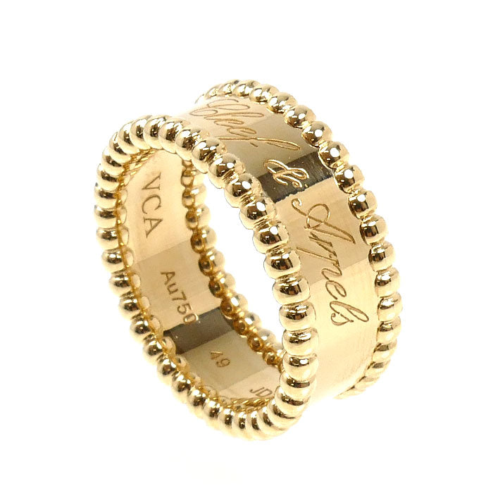 Van Cleef & Arpels ヴァンクリーフ＆アーペル K18YG イエローゴールド ペルレ シニアチュール リング・指輪 VCAR03Y649 9号 49 7.3g レディース【中古】【美品】