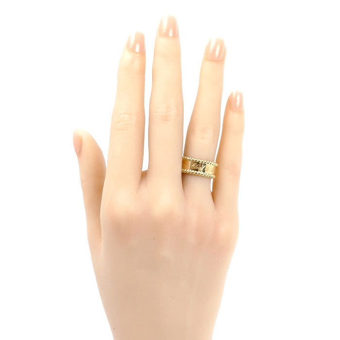 Van Cleef & Arpels ヴァンクリーフ＆アーペル K18YG イエローゴールド ペルレ シニアチュール リング・指輪 VCAR03Y649 9号 49 7.3g レディース【中古】【美品】