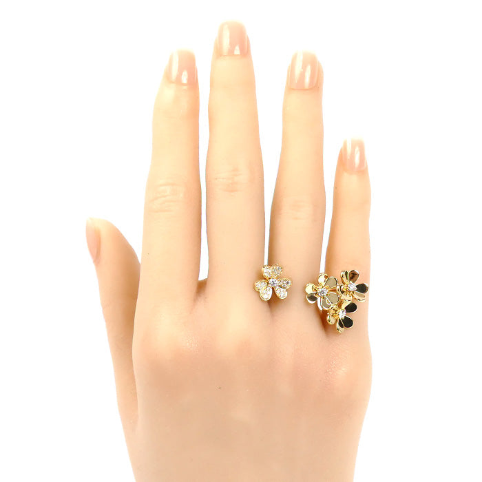 Van Cleef & Arpels ヴァンクリーフ＆アーペル K18YG イエローゴールド フリヴォル アントレ レ ドア リング・指輪 VCARP3W548 ダイヤモンド 8.5号 48 6.8g レディース【中古】【美品】