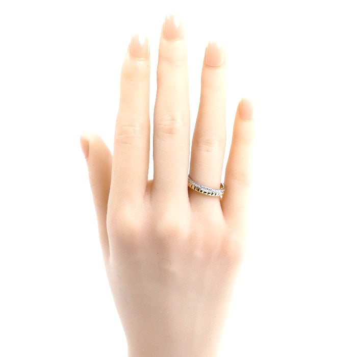 Boucheron ブシュロン K18YG イエローゴールド K18WG ホワイトゴールド キャトル ラディアント リング・指輪 JAL00279 ダイヤモンド 14号 54 3.8g レディース【中古】【美品】