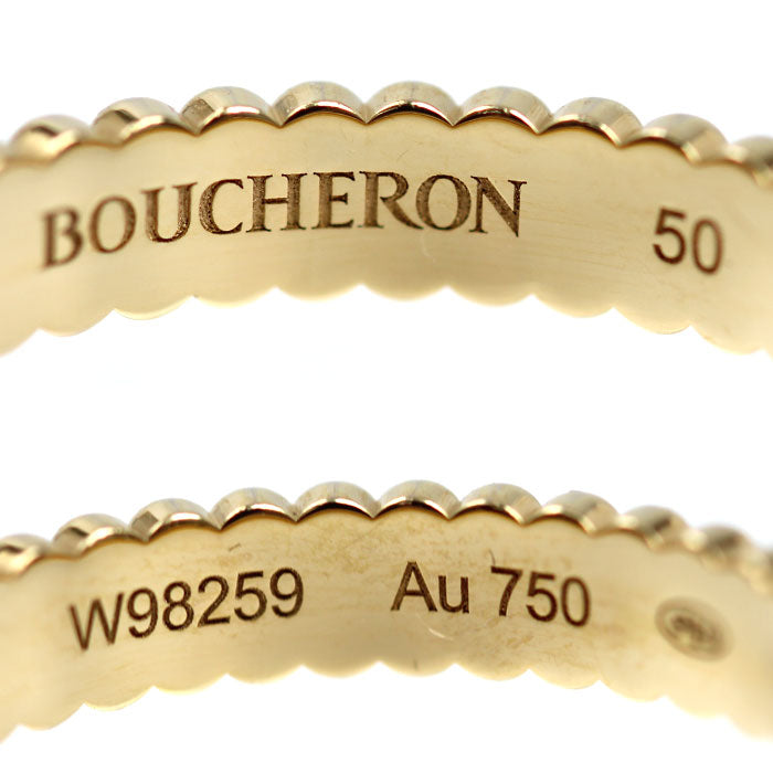 Boucheron ブシュロン K18YG イエローゴールド キャトル グログラン スモール リング・指輪 JAL01169 10号 50 3.1g レディース【中古】