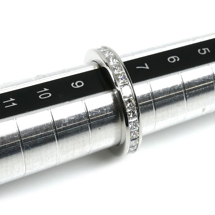 HARRY WINSTON ハリーウィンストン Pt950プラチナ フルエタニティ プリンセス チャネルセット リング・指輪 WBDPPCC04C04 ダイヤモンド 8号 4.9g レディース【中古】