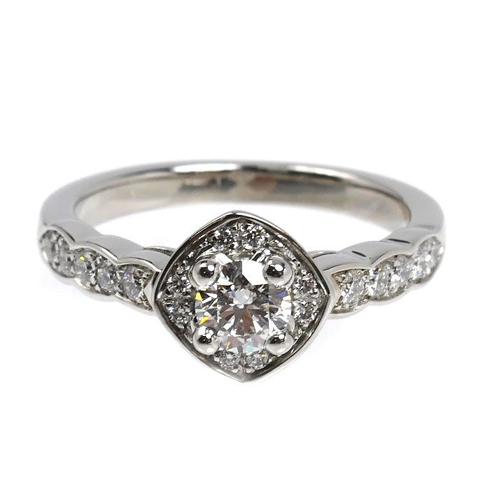 CHANEL シャネル Pt950プラチナ ココクラッシュ エンゲージメント リング・指輪 ダイヤモンド0.25ct 7号 47 5.0g レディース【中古】【美品】
