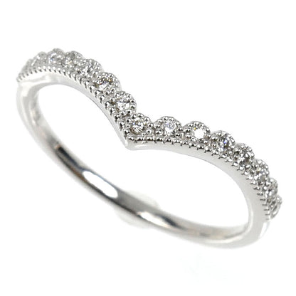 STAR JEWELRY スタージュエリー K18WG ホワイトゴールド ミルグレイン リング・指輪 ダイヤモンド0.07ct 11号 1.9g レディース【中古】【美品】