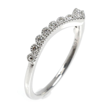 STAR JEWELRY スタージュエリー K18WG ホワイトゴールド ミルグレイン リング・指輪 ダイヤモンド0.07ct 11号 1.9g レディース【中古】【美品】