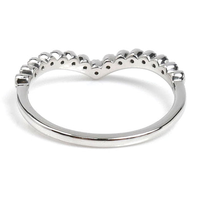 STAR JEWELRY スタージュエリー K18WG ホワイトゴールド ミルグレイン リング・指輪 ダイヤモンド0.07ct 11号 1.9g レディース【中古】【美品】