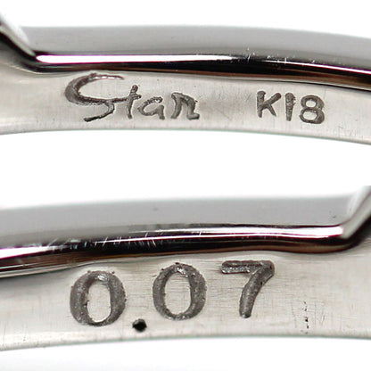 STAR JEWELRY スタージュエリー K18WG ホワイトゴールド ミルグレイン リング・指輪 ダイヤモンド0.07ct 11号 1.9g レディース【中古】【美品】