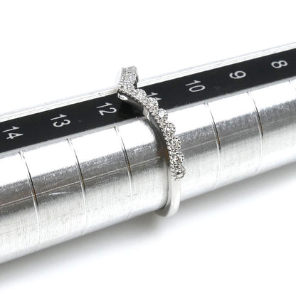 STAR JEWELRY スタージュエリー K18WG ホワイトゴールド ミルグレイン リング・指輪 ダイヤモンド0.07ct 11号 1.9g レディース【中古】【美品】